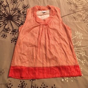 NY & Co sleeveless retro print blouse