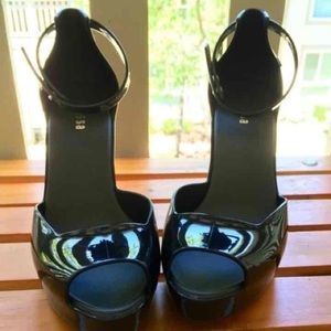 Cute black and blue high heels