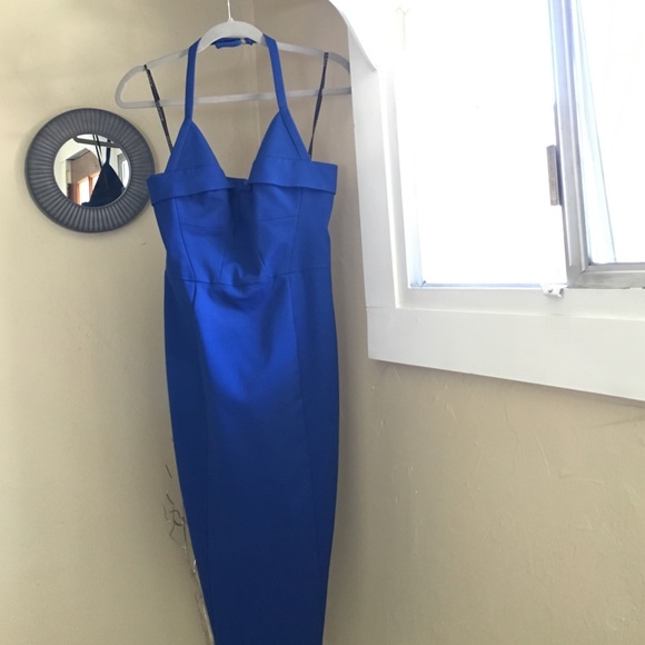 Black Halo halter dress.