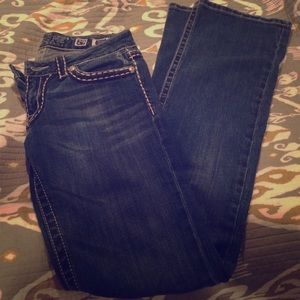 Miss me jeans with cream stitching