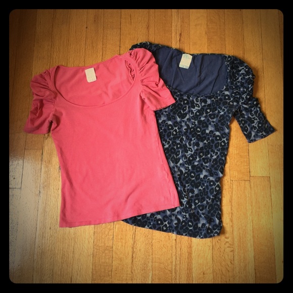 Set of 2 Zara T Shirts with Rushed Sleeves Size S - Picture 1 of 4