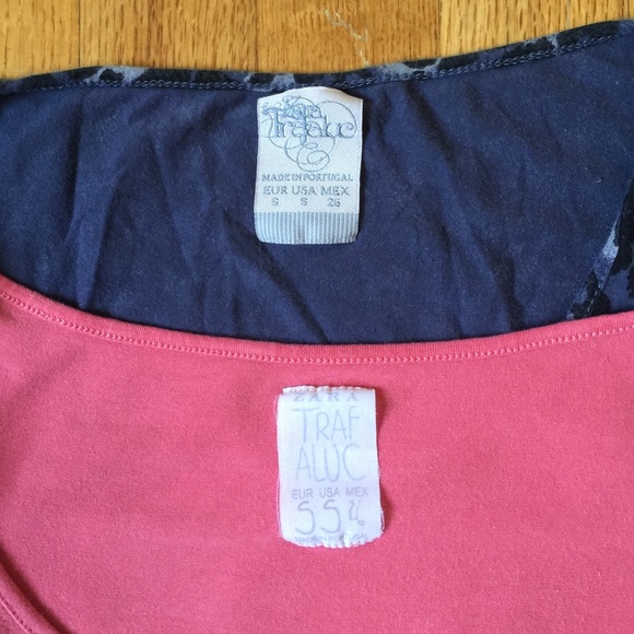 Set of 2 Zara T Shirts with Rushed Sleeves Size S - Picture 4 of 4