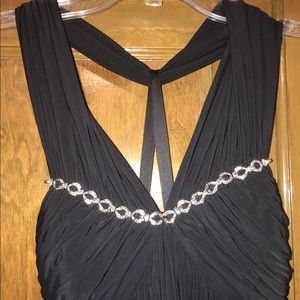 BCBG black long jeweled dress gown