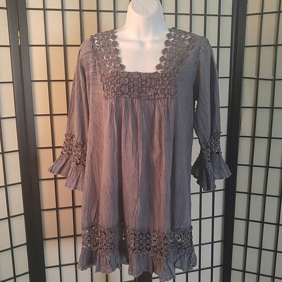 Gray dress with lace