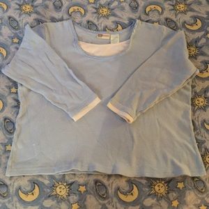 Faded glory LS blue and white 22/24w plus shirt