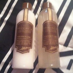 Coconut lime scented body lotion and body wash