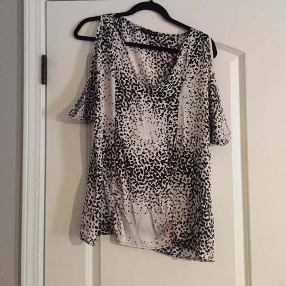 Silky black and white top