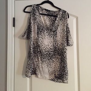 Silky black and white top