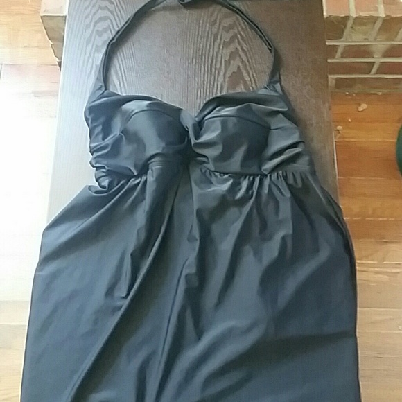 Plus size halter swimsuit with skirt