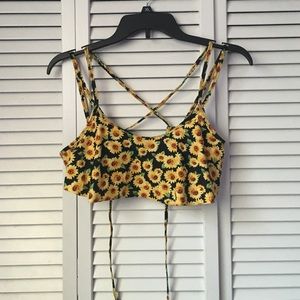 F21 Sunflower Bikini Top