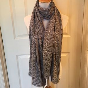 Tribal print denim scarf