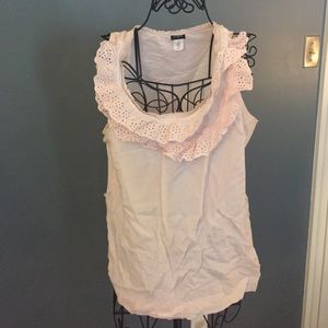 Eyelet flutter collar jcrew top