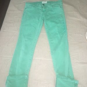 Green Current Elliott cropped skinny jeans