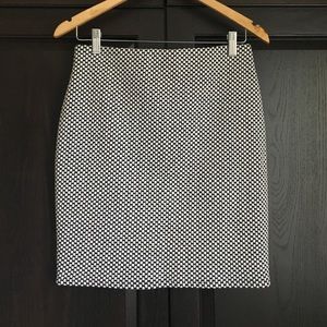 Loft Black White Checkered Skirt