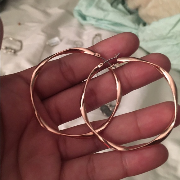 Rose gold hoops