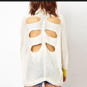 60% OFF LF Mags & Pye GREEN Cutout Cardigan