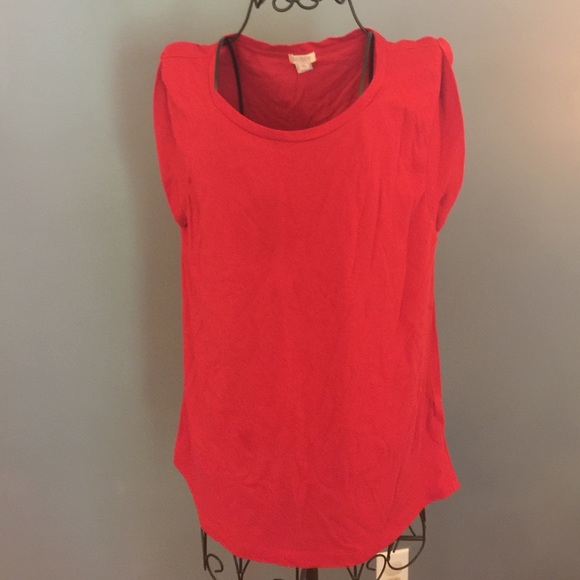 Red sleeveless jcrew tshirt