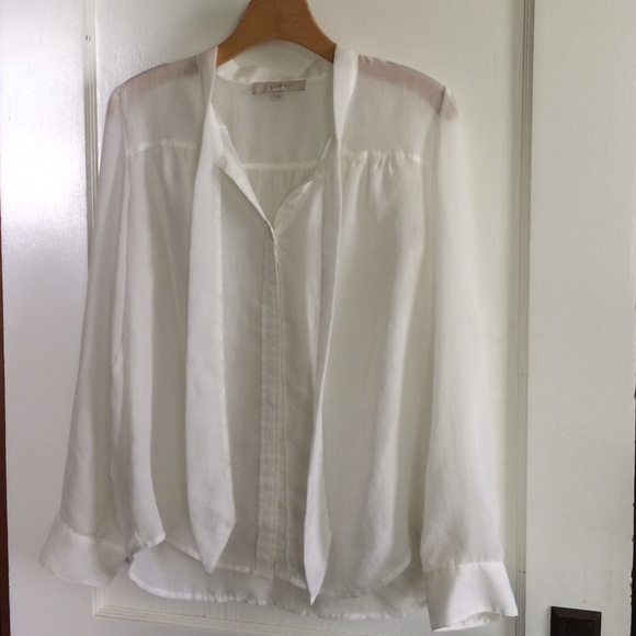 NWOT LOFT Long sleeve sheer blouse