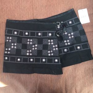 Free People black mirrored mini skirt