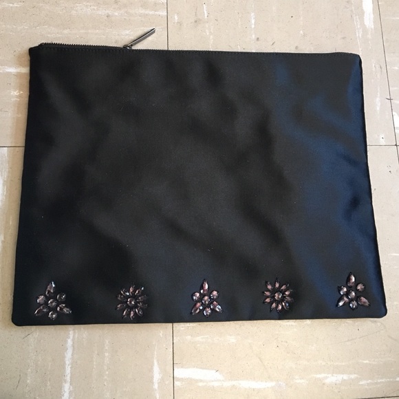 Bcbg maxazria black beaded clutch handbag - Picture 3 of 4
