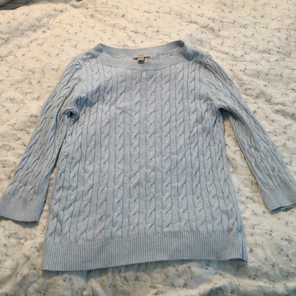 LOFT cable knit boat neck sweater