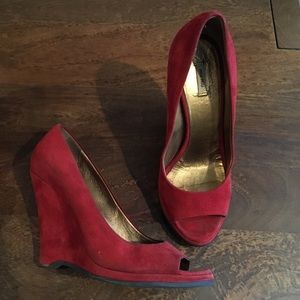 Miu Miu red suede wedges Italian size 35