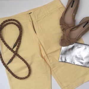 Yellow J Crew Bermuda Shorts