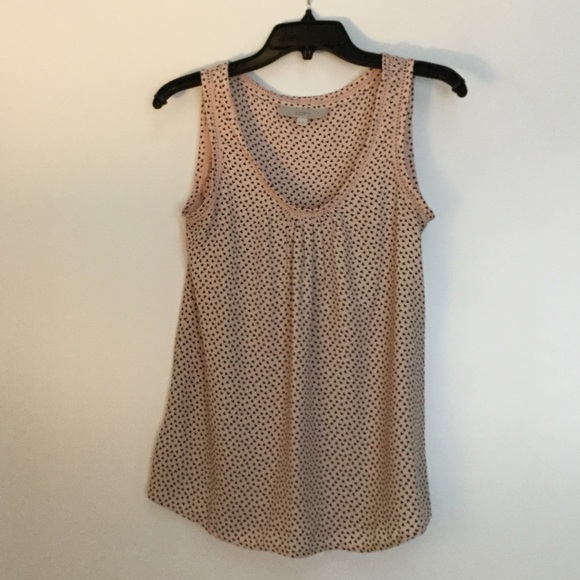Loft sleeveless tank..blush pink w/ black hearts - Picture 1 of 3