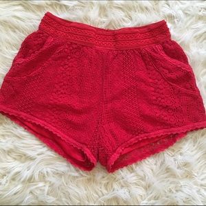 Red lace shorts! Pockets !