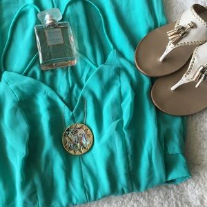 Sea Foam Backless Maxi Dress