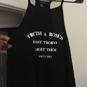 Deep slit long tank top