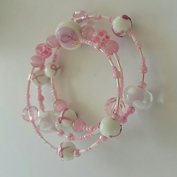 All Glass and Ceramic  Triple Awareness Bangle - Picture 2 of 3