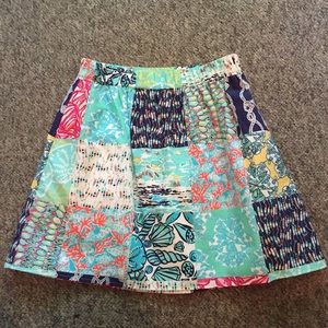 Lilly Pulitzer Patchwork Print Skirt