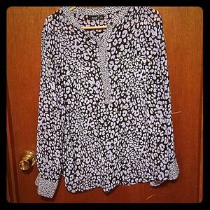Leopard print dress shirt