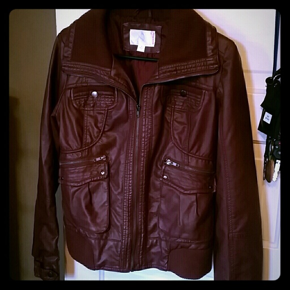 Burgundy Moto Jacket