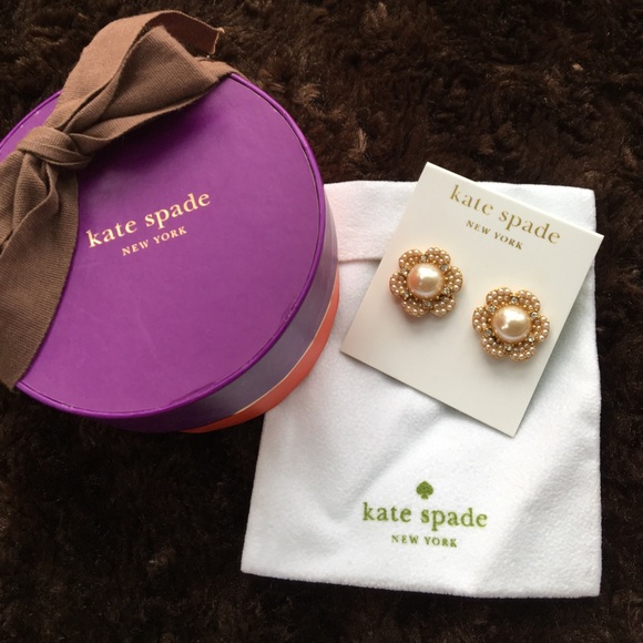 kate spade Jewelry - Kate Spade pearl and diamond earrings