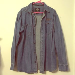 Men's long sleeve Harley Davidson denim shirt