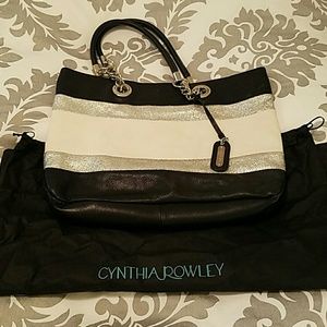 Cynthia Rowley Black/White/Silver Tote
