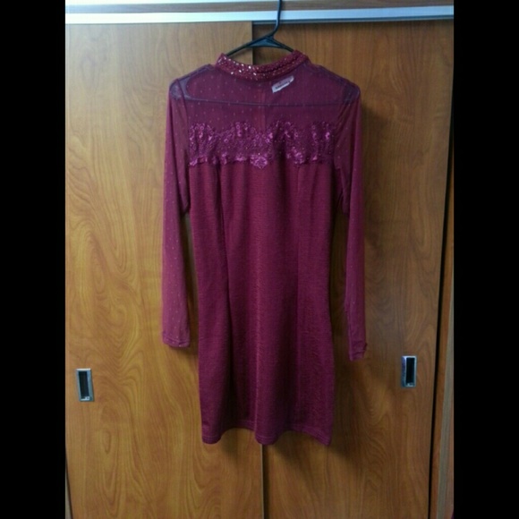 Red-purple dress.