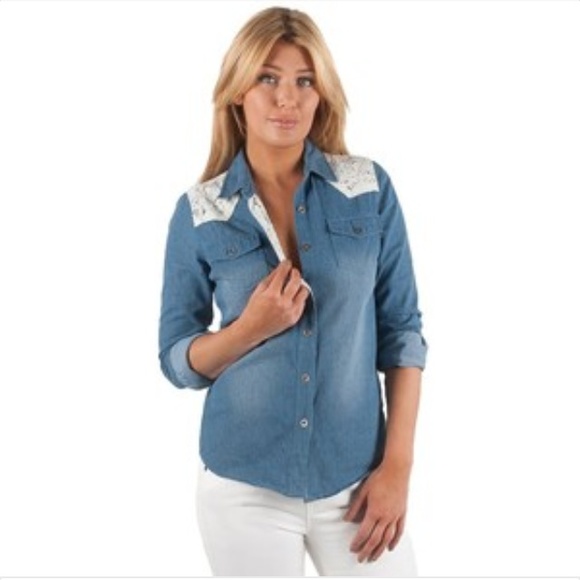 ABS Allen Schwartz Denim Shirt, M ~ NWT