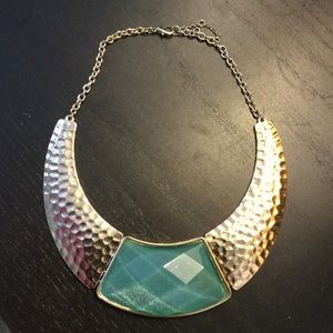 Gold and blue collar necklace