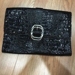 Jessica Simpson black oversized clutch
