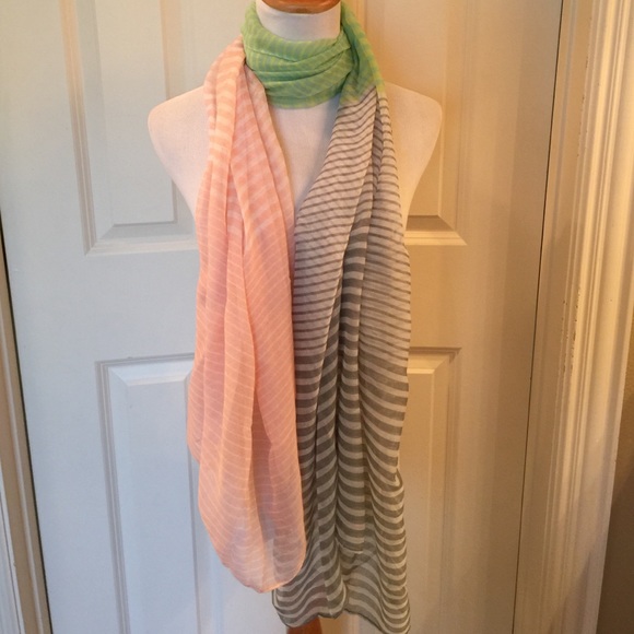 Colorblock pastel stripe scarf - Picture 1 of 3