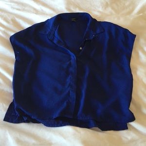 Blue Short Sleeve Blouse