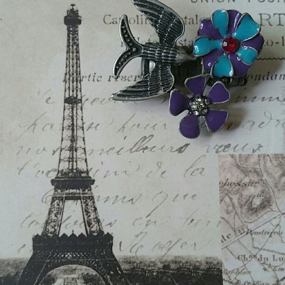 Bird and Flowers Ring