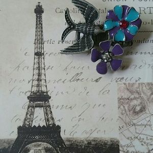 Bird and Flowers Ring