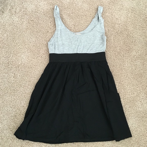 Black and grey mini dress