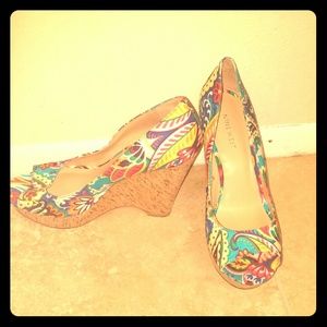 Colorful nine west wedges
