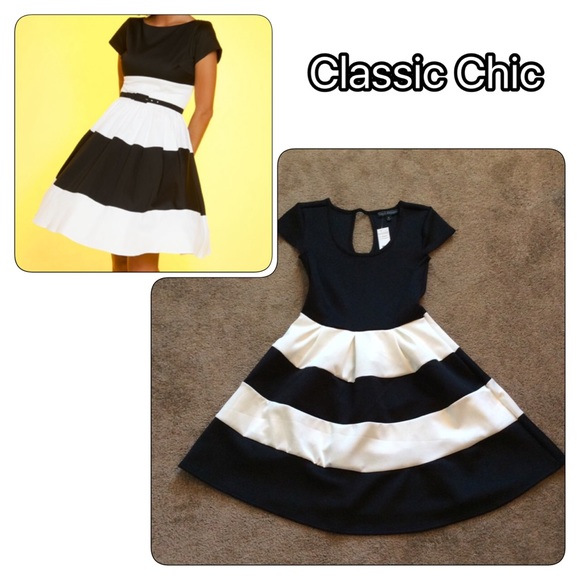 Karin Stevens Dresses & Skirts - NWT Black & Ivory Stripe Dress