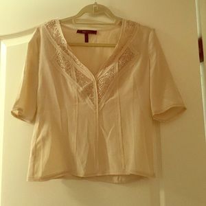 100% silk XS cream BCBG never worn blouse
